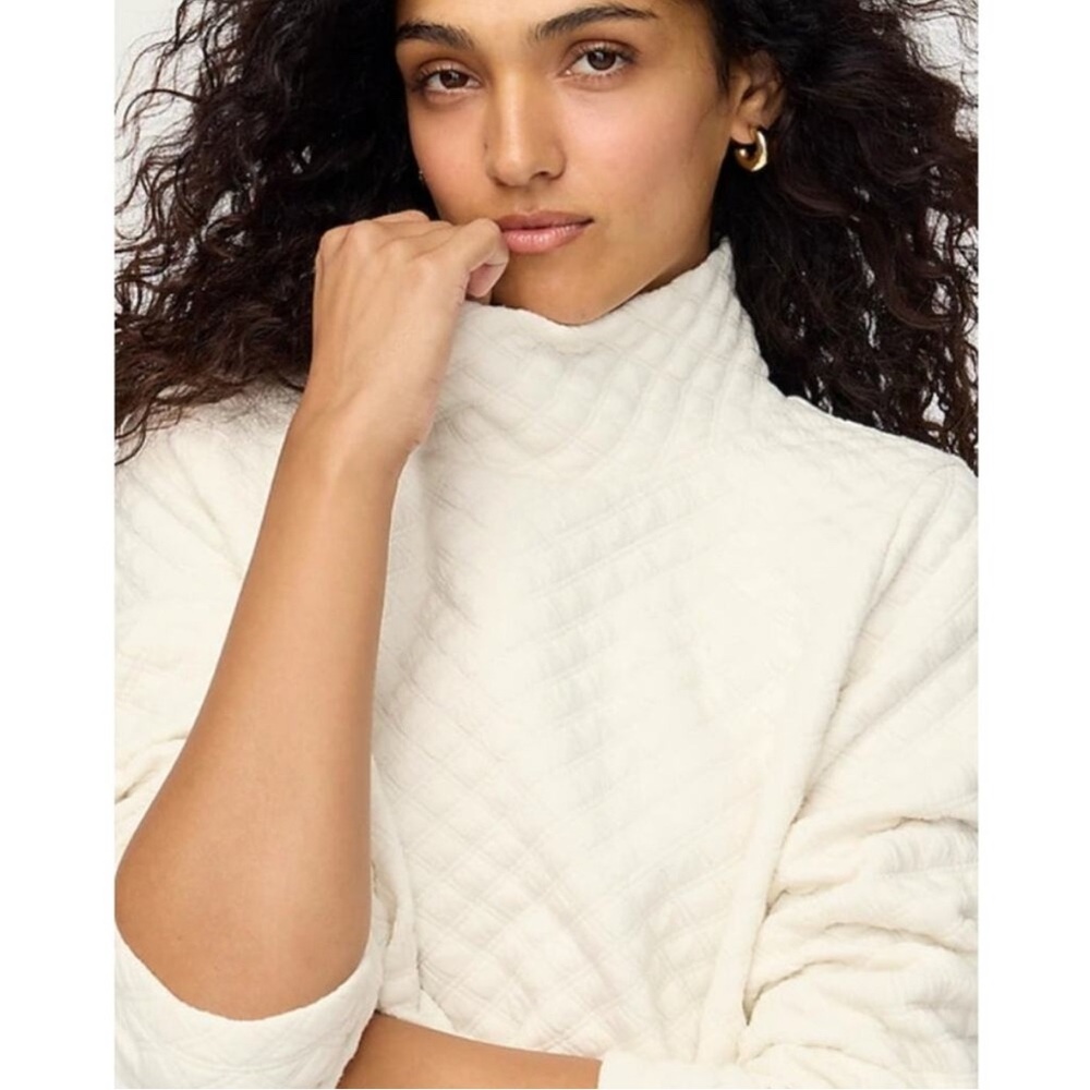 J. Crew Cream Quilted Sweater